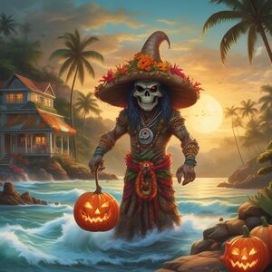 Enchanted Island Skeleton Art Print